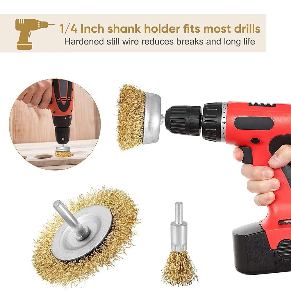 

3Pcs Brush Wire Brushes 30/50mm Wheel Brushes 6mm Shank Rust Remover Burring Tools For Grinder Electric Rotary Tool