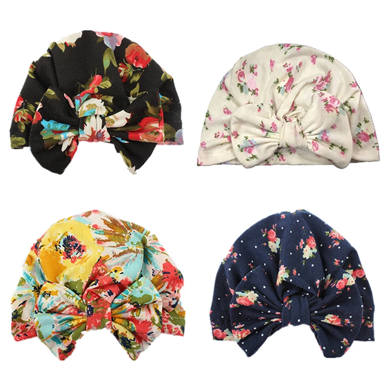 Новое поступление Детская шапка с бантом и принтом Сезон весна осень Теплая для