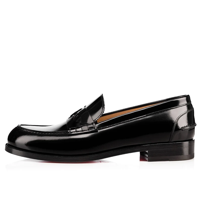 

Luxury Designer Round Toe Leather Patent Stitching Slip on Red Bottom Men Women Casual Dress Formal Party Wedding Dress Shoes