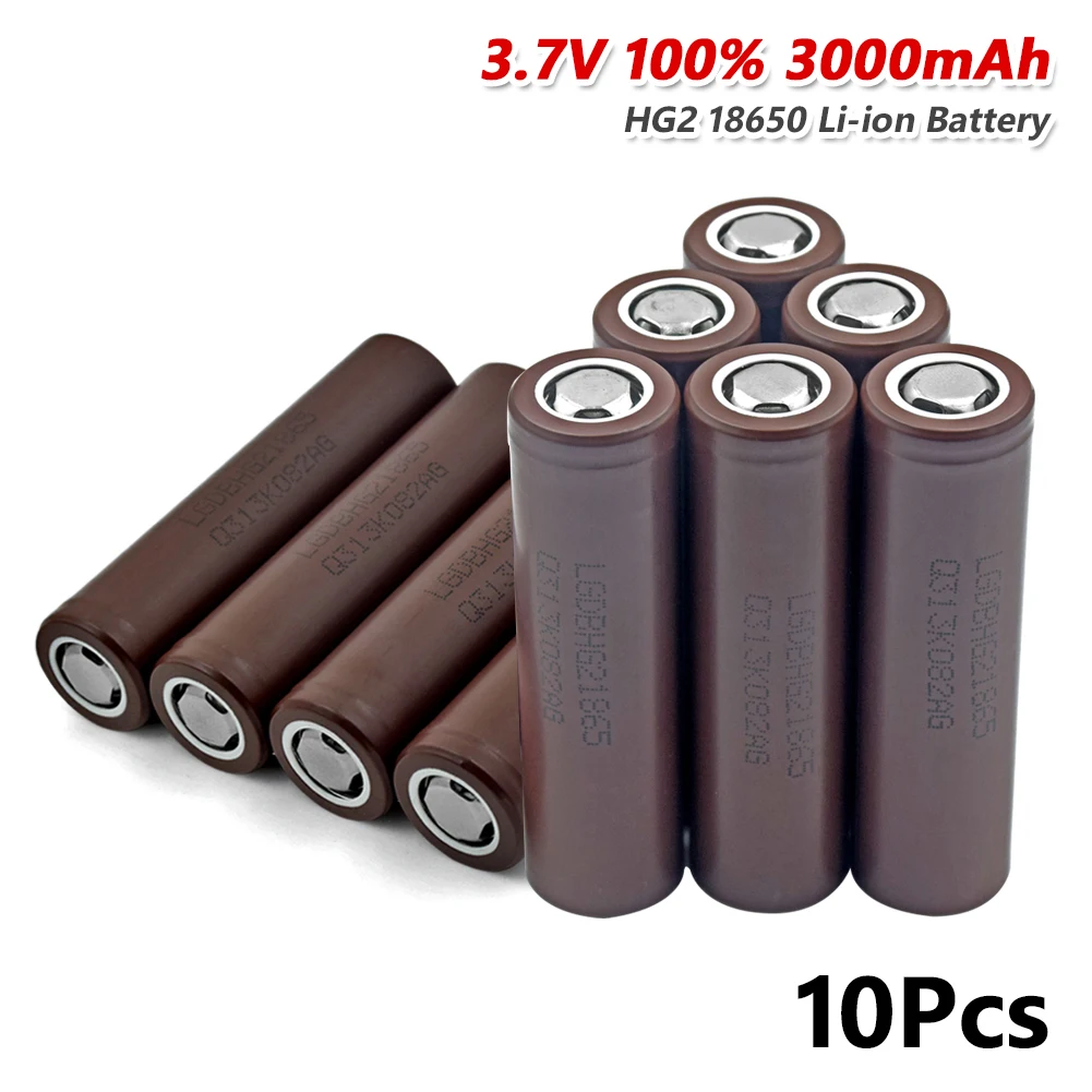 18650 батареи 3,7 V перезаряжаемые литиевые батареи для INR18650-HG2 3000mAh с прозрачным чехол высокой емкости