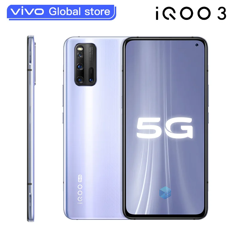 Оригинальный vivo iQOO 3 5G мобильный телефон Snapdragon 865 6 ГБ 128 Celular 4440 мАч аккумулятор 55