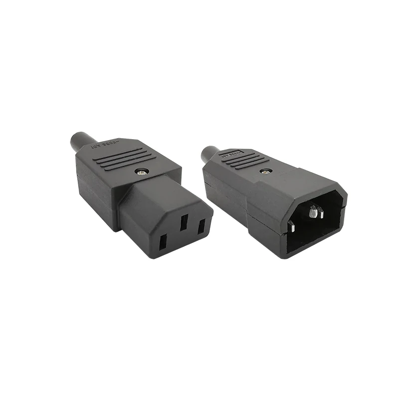 Черный штекер IEC 320 C14 + гнездо C13 разъем питания переключаемый 250 В переменного