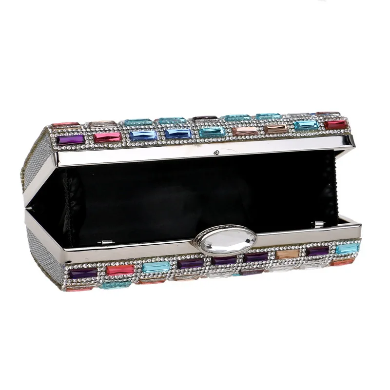 

Color Diamond Dinner Bag Luxury Design Banquet Bag Wedding Dress Female Clutch Bag Crystal Diamond Evening Bag Ladies Coin Bag
