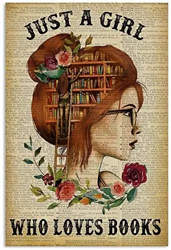 

Винтажный металлический жестяной знак «только девушка», которая любит книги, библиотеку, обучение для дома, бара, паба, кухни, гаража, рестор...