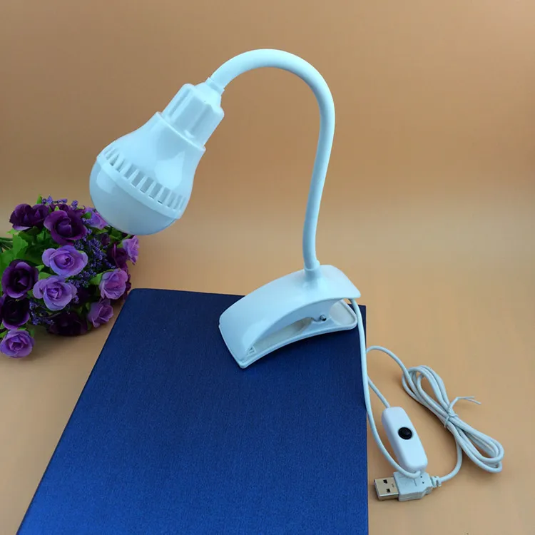 Светодиодная настольная лампа для чтения с прищепкой и USB-разъемом маленький