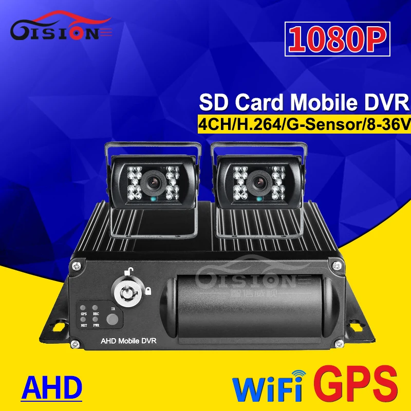 Автомобильный видеорегистратор Wi Fi GPS 1080P 4 канала AHD SD вход/выход удаленный