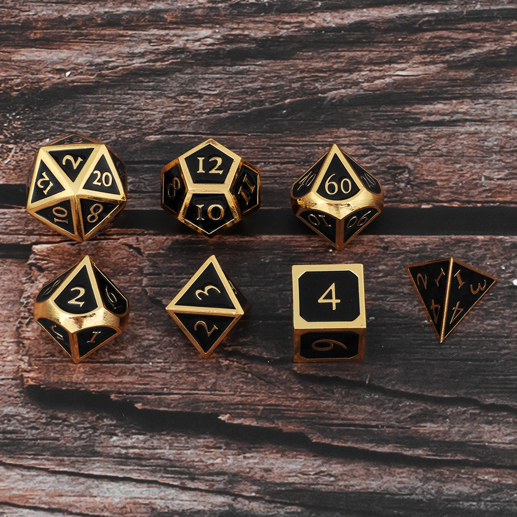 7 шт. цинковый сплав многогранные игральные кости DND столовые сервизы Die