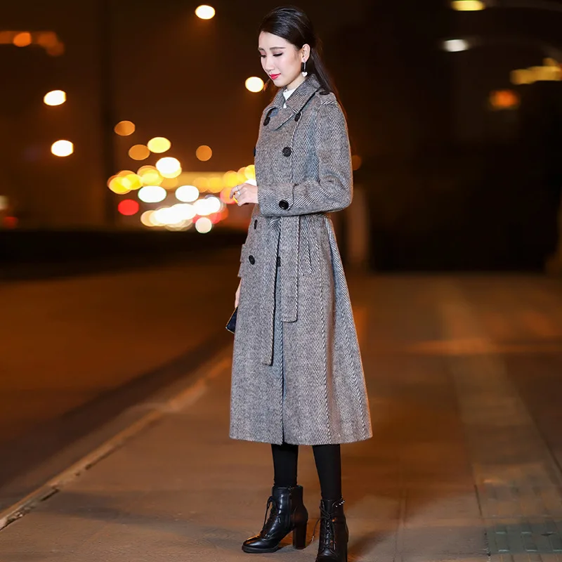 

Wool coat mid-length 2020 autumn and winter new high-end high-end slim and thin temperament double-sided woolen women's coat