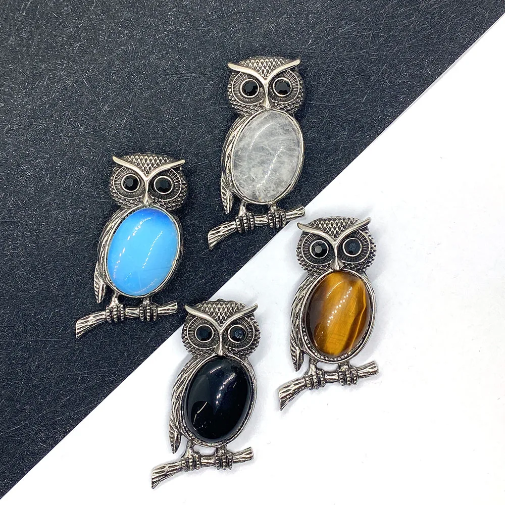 Natural Stone Owl Shape Pendant Tiger Eye Crystal Jewelry Pendant DIY Jewelry Making Bracelet Necklace Accessories Size 29x50mm Natural Stone Owl Shape Pendant Tiger Eye Crystal Jewelry Pendant DIY Jewelry Making Bracelet Necklace Accessories Size 29x50mm