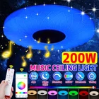 Современные потолочные светильники RGB с регулируемой яркостью, 200 Вт, 300 мм светодиодный дистанционное управление через приложение, Bluetooth-динамик, светодиодное освещение для дома, гостиной, В переменного тока
