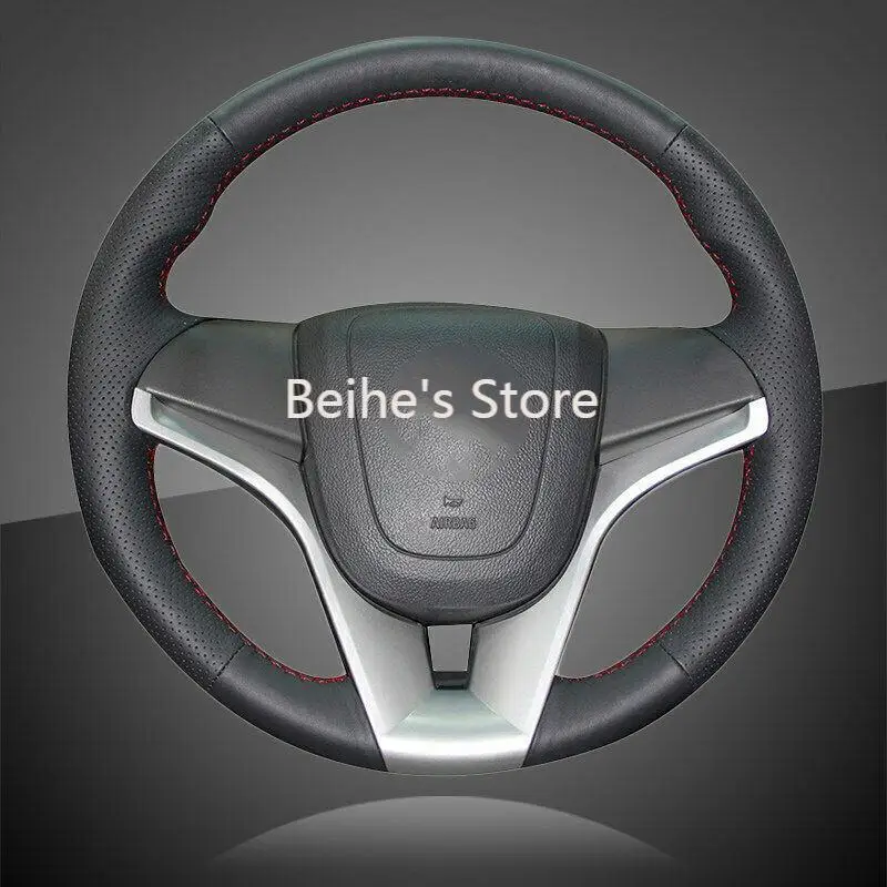 

Hand Stitched Auto Braid On The Steering Wheel Cover for Chevrolet Cruze 2009-14