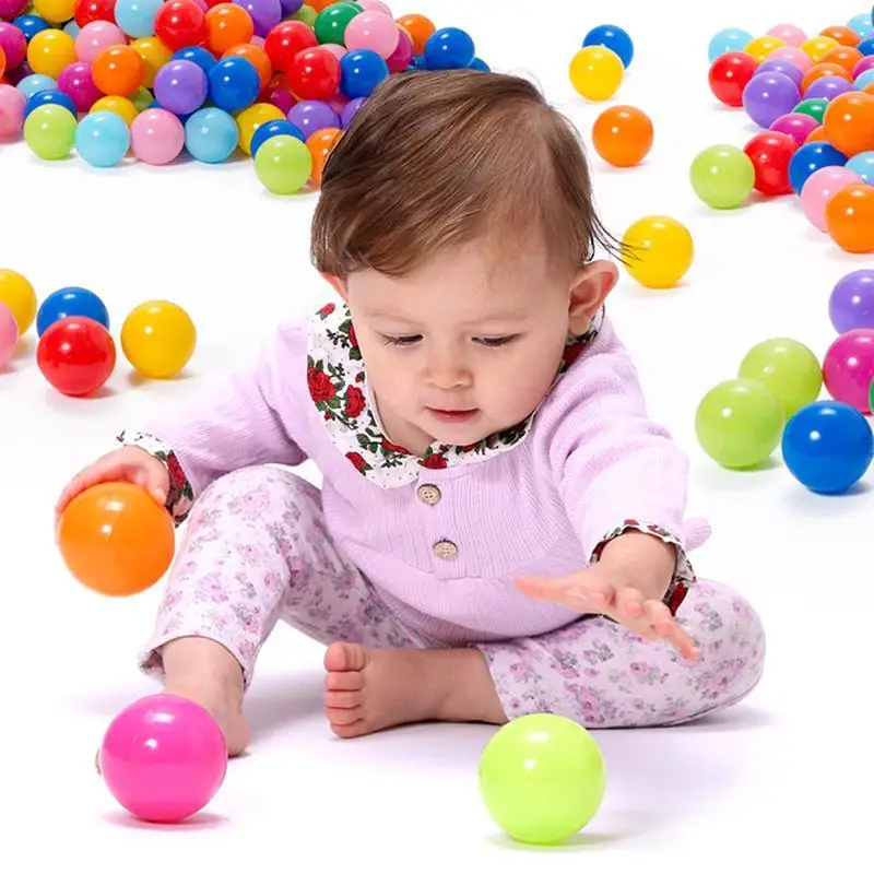 

100 Pcs Colorful Plastic Environmental Soft Amusement Random Fun Props Color Ball Baby Park Toys Wave Children's H5r7