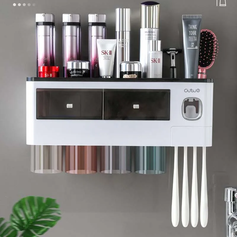

2020 New Toothbrush Holder Bathroom Accessories Automatic Toothpaste Squeezer Dispenser Storage Rack