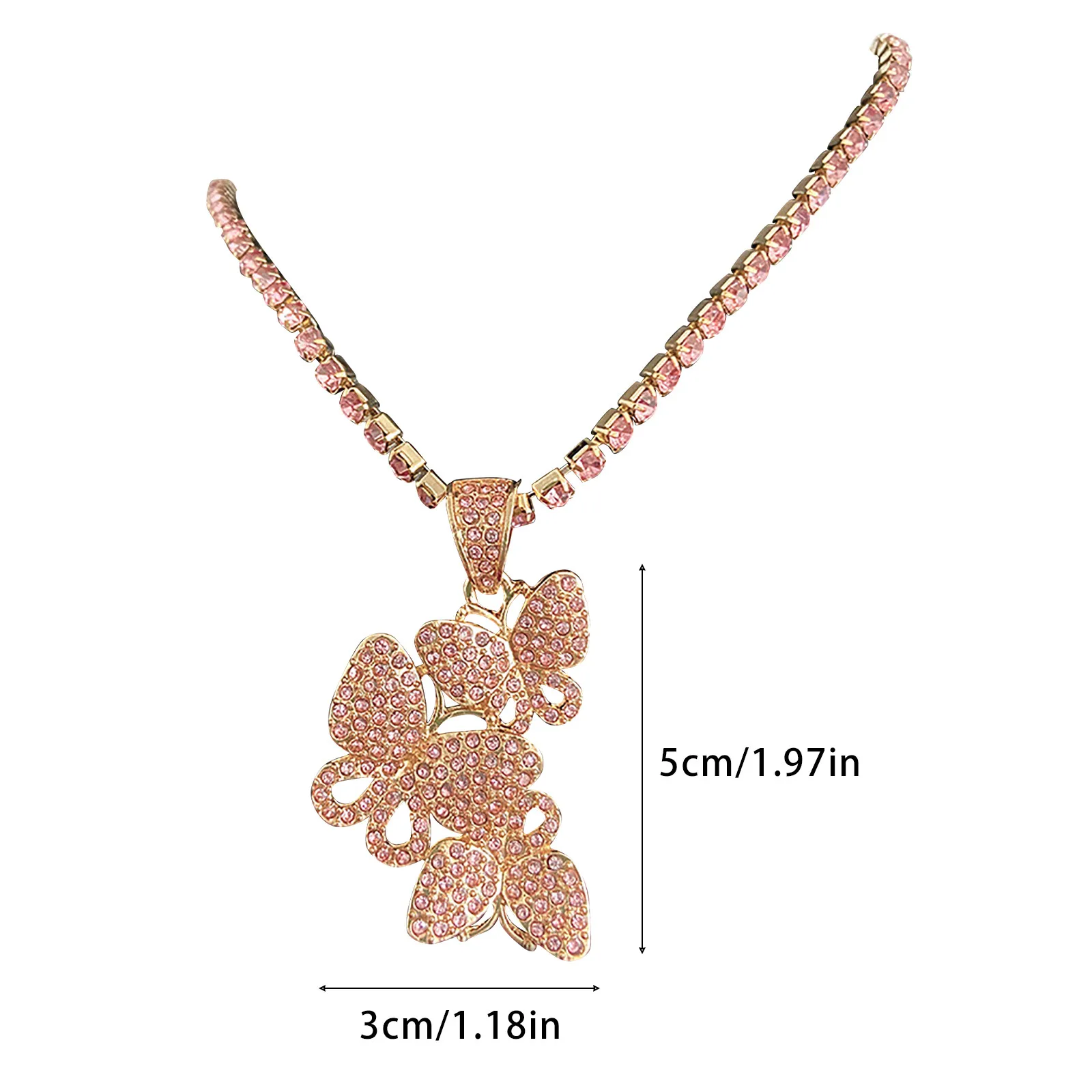 

3 Butterflies Diamond Necklace for Women, Claw Diamond Chain Hot Selling Fashion necklace for women 2021