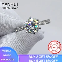 have certificate fine jewelry 2 0ct 8mm zirconia diamond ring silver test passed solid 925 silver wedding rings for women cer427
