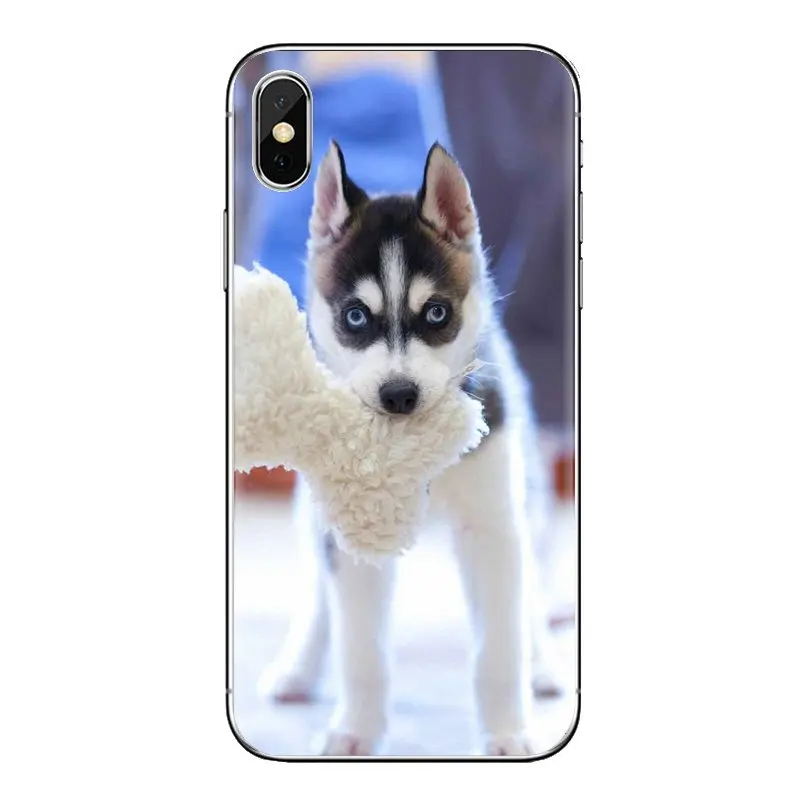 Чехол из ТПУ с изображением игрушечная Лайка щенков Сибирского собак для iPhone XS Max