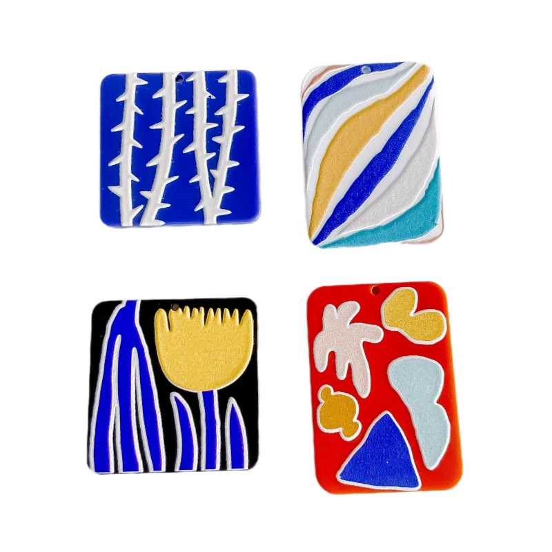 Акриловые пластиковые узоры кулон серьги аксессуары ожерелье Подвески