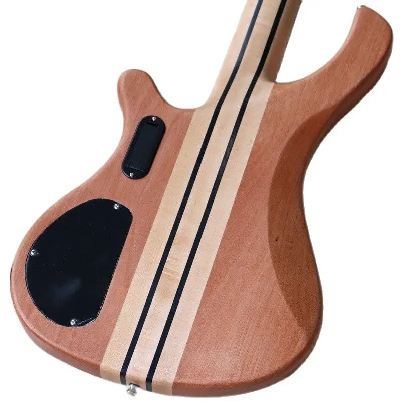 aktive bass gitarre 5 string neck durch 4 string 43 zoll elektrische bass gitarre solide okoume körper natürliche farbe zebrawood rund top f