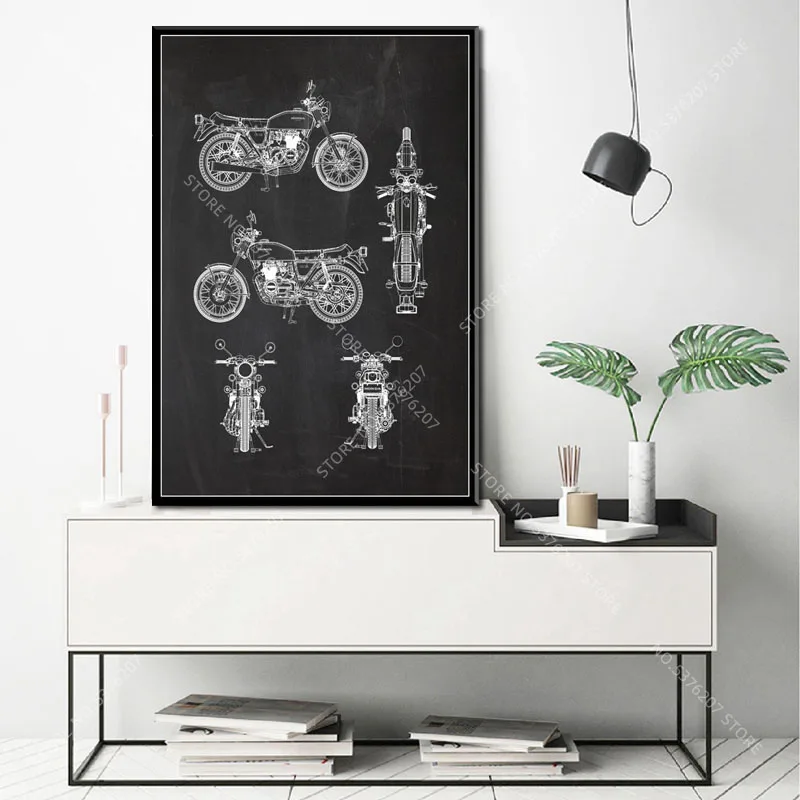 G670 художественный Декор мотоциклетный мотокросс шлем схема настенное Искусство