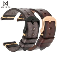 maikes handmade watch band cow leather watch strap vintage watchband with stainless steel buckle for panerai omega seiko citizen
