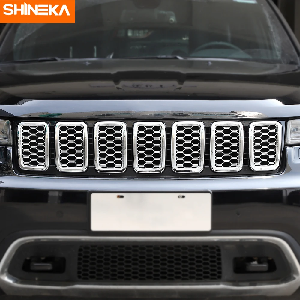 SHINEKA Автомобильная наклейка для Jeep Grand Cherokee-+ передняя решетка декоративная крышка оригинальные модели для Grand Cherokee