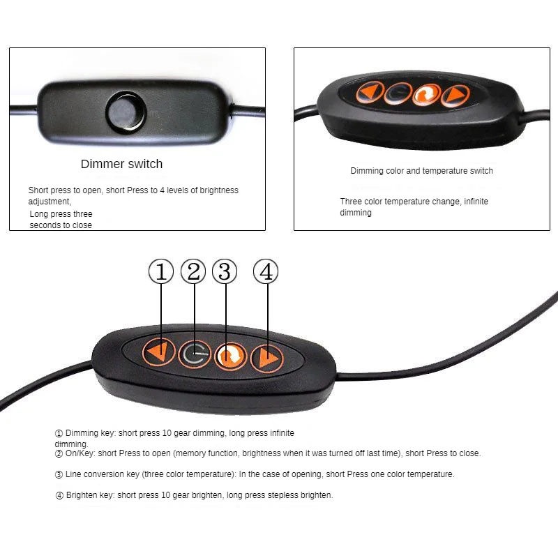 USB Универсальная лампа с гибким зажимом высшего класса Регулируемая цветовой