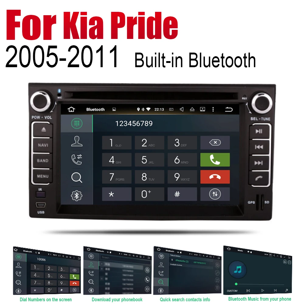 Автомобильный DVD-плеер GPS-навигация для Kia Pride Sedan 2005-2011 автомобильная магнитола
