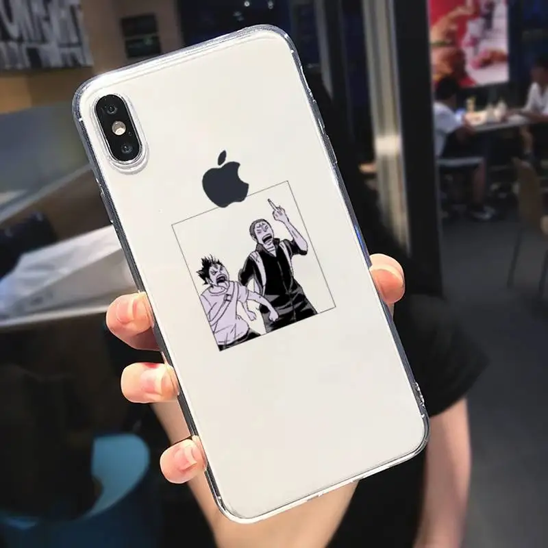 

HAIKYUU School badge Phone Case Transparent soft For iphone 5 6 7 8 11 12 s c se plus mini x xs xr pro max cover shell funda