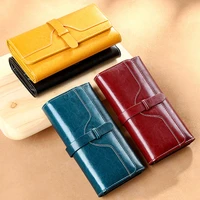 fashion luxury long wallet female clutch bag genuine leather purse rfid anti theft lady business card holder wallet for women