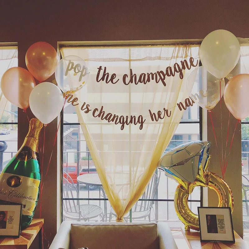 Розовое золото буквы &quotBride To Be&quot Фольга шар кольцо с бриллиантом в балон