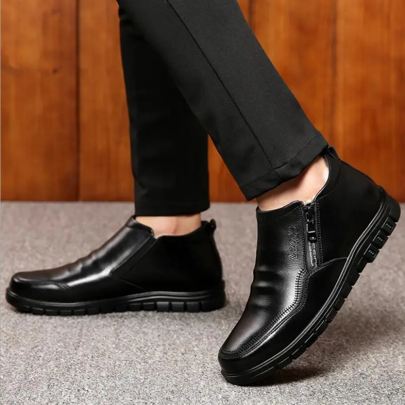 J828 Designer Dad shoes winter boots Keep warm High help boot men genuine leather 100% wool Sheepskin lining Snow erkek bot | Обувь