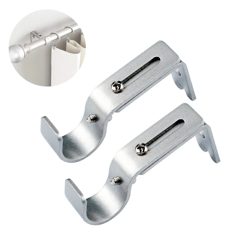 

Set of 3 Premidium Metal Curtain Drapery Rod Bracket for 1-Inch Rod, Adjustable(Silver, Brown, Black)