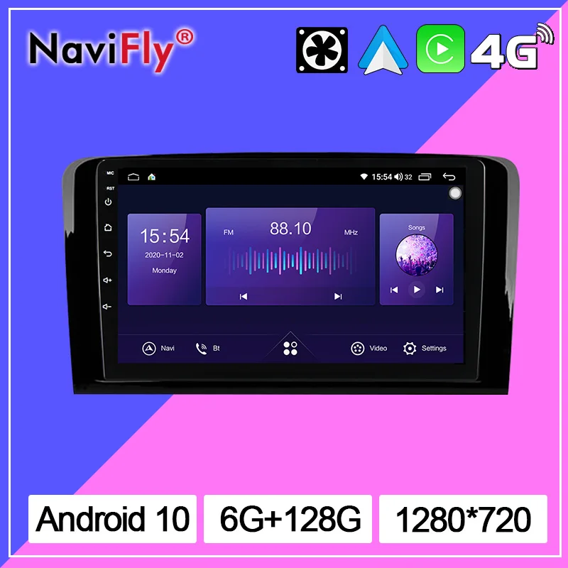 NaviFly 7862C Android 10 автомобильное радио GPS для Mercedes ML класса W164 W300 ML350 ML450 ML500