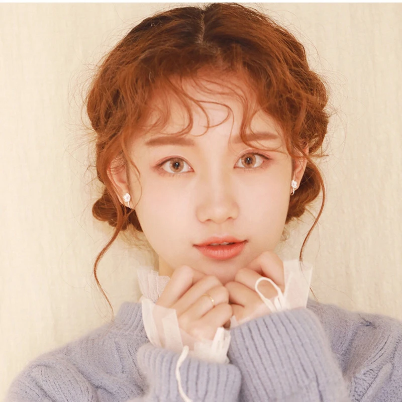 Серьги гвоздики серебристого цвета с цветком вишни|stud earrings|stud earrings for womenear stud |