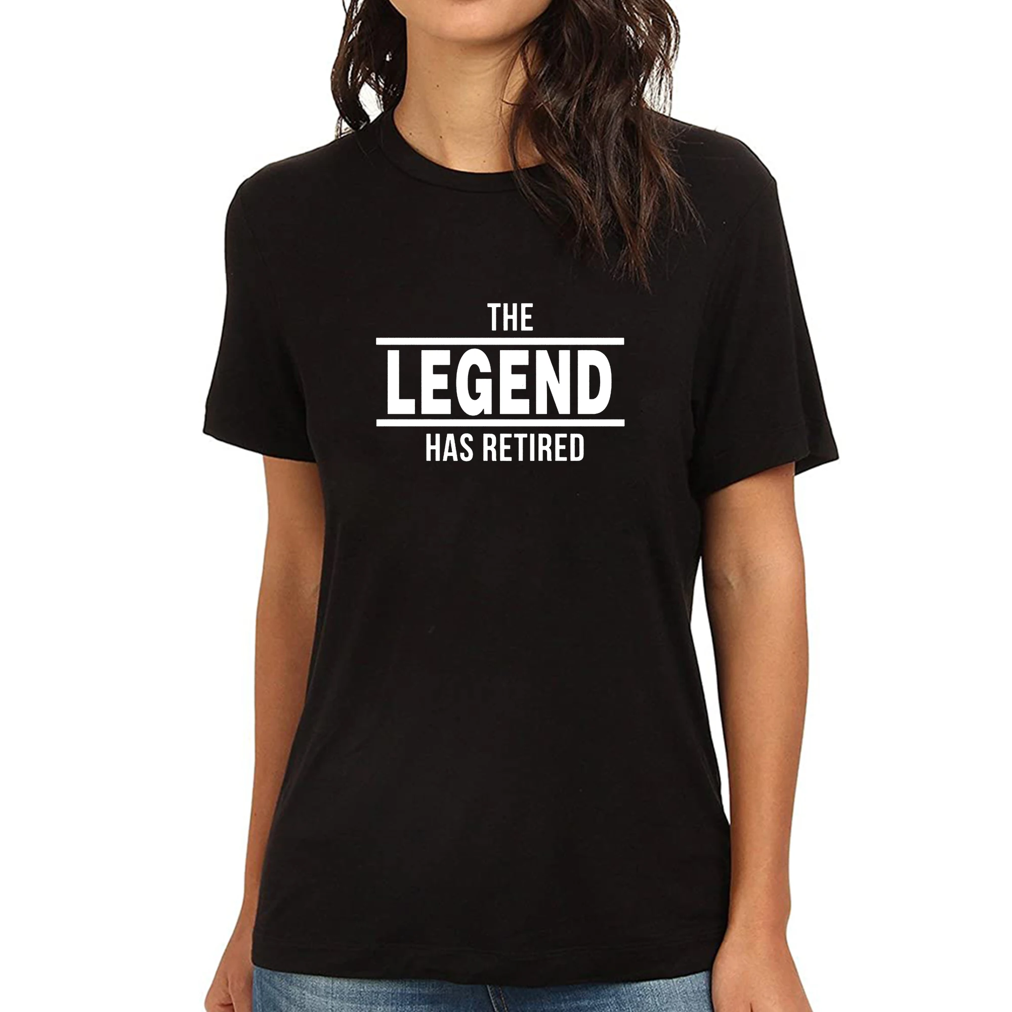 

Lyprerazy Women's The Legend Has Retired Printed Funny Humor T-shirt