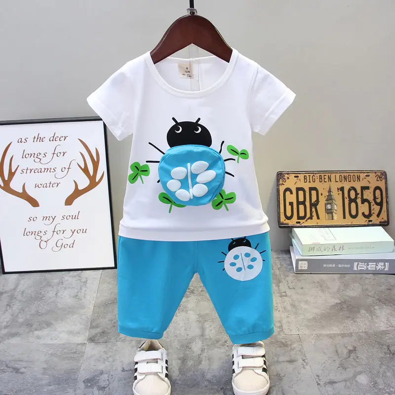 

Baby Boys Girls Clothing Sets Summer Toddler children's short-sleeved T-shirt Shorts 2pcs Suit For Kids Clothes suit