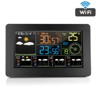 Digital Alarm Wall Clock Weather Station Wifi Indoor Outdoor With Temperature And Humidity Pressure Wind Weather Forecast LCD