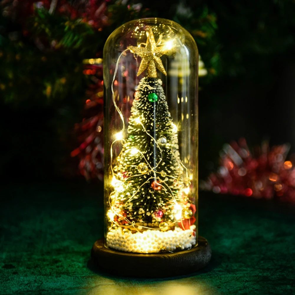

Shooting Props Glass Cover Ornaments Decorative Glass Cover Christmas Cedar Christmas Gifts For Children LED Fairy String Light