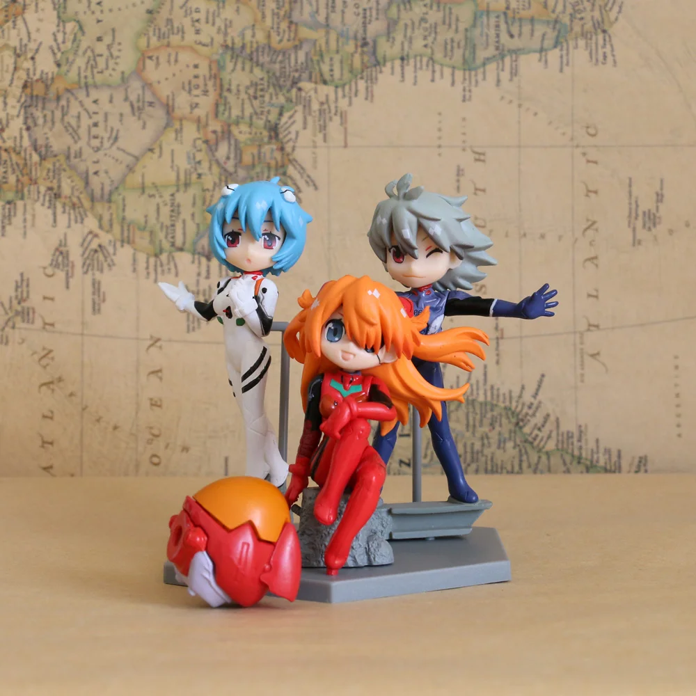 3 шт./компл. Рей Аянами АСУКА Лэнгли Shikinami Nagisa Kaworu японская анимация EVA статуя милая
