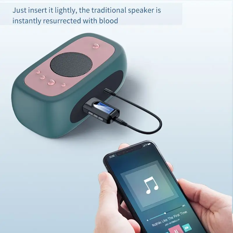 

72XB USB Bluetooth 5.0 Transmitter Receiver LCD Display 3.5MM for TV Car PC