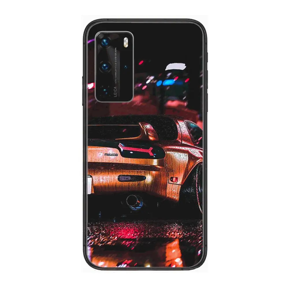 

JDM Tokyo drift sports car Phone Case For Huawei P 40 30 20 10 9 8 Lite E Pro Plus Black Etui Coque Painting Hoesjes comic fash