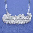 Ожерелье с двойным покрытием и готической табличкой, ожерелье с именем на заказ, женское ожерелье на заказ, подарок