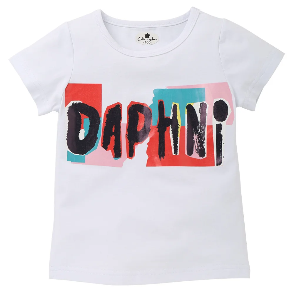 Футболка с коротким рукавом и круглым вырезом для мальчиков девочек|Тройники| |