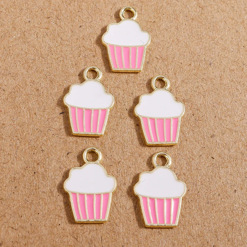 

10pcs 11*16mm Summer Alloy Enamel Ice Cream Charms for Jewelry Making Necklaces Bracelets Earrings Pendants DIY Handmade Crafts