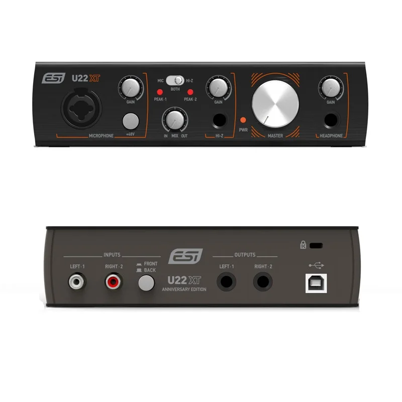 100% Оригинальный ESI U22XT AE Профессиональный 24-битный USB аудио Интерфейс 2-2-выход