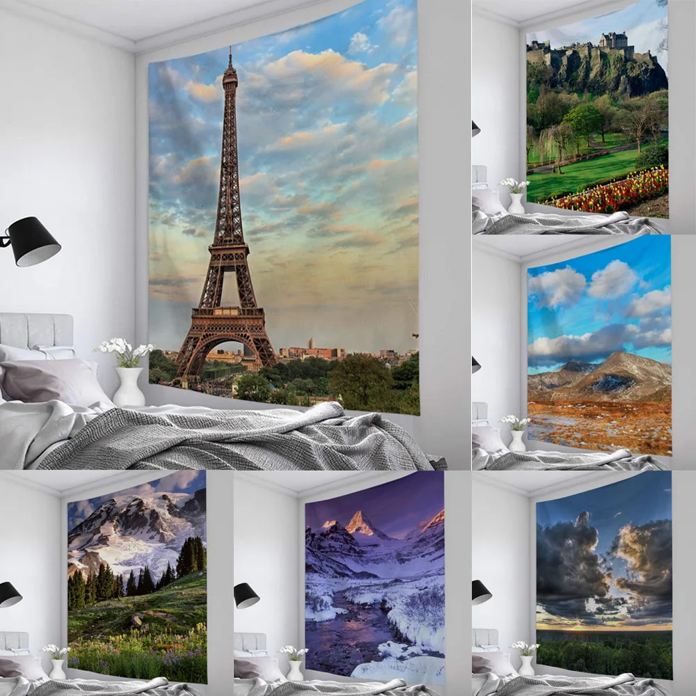 Гобеленовые пороги горы джунгли замок природный пейзаж Стильное элегантное