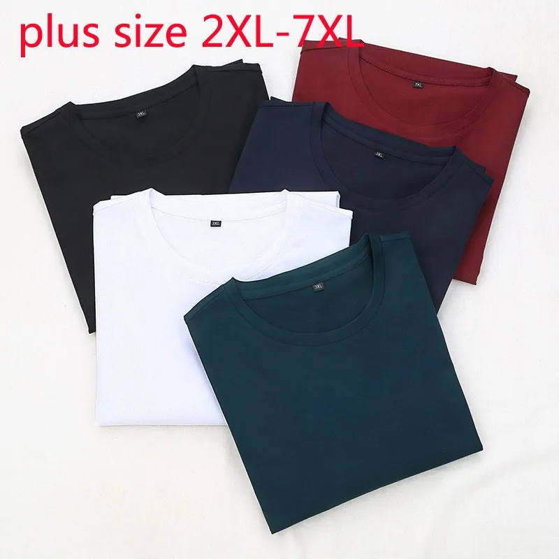

New Arrival Fashion Summer Short Sleeve Men Extra Large Loose Cotton Round Neck Knitted Casual Plus Size XL 2XL 3XL 4XL5XL6XL7XL