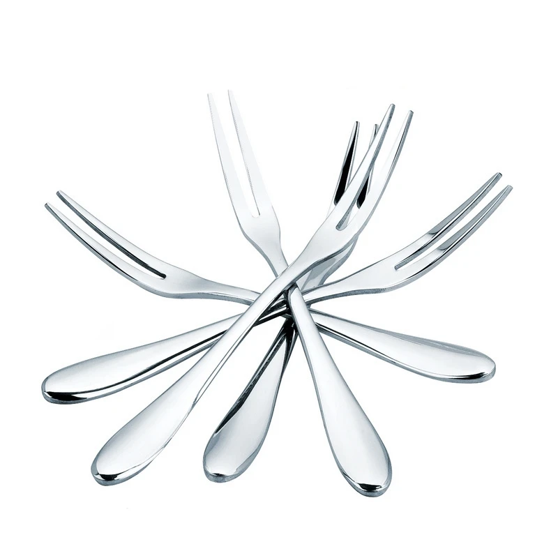 Wulekue 10 шт. два шипорезный посуды из нержавеющей десерт бистро закуска фруктовый