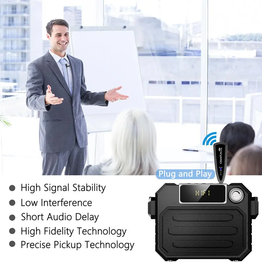 Петличный микрофон KIMAFUN 2 4G беспроводной на клипсе 40-50 м для голосового усилителя
