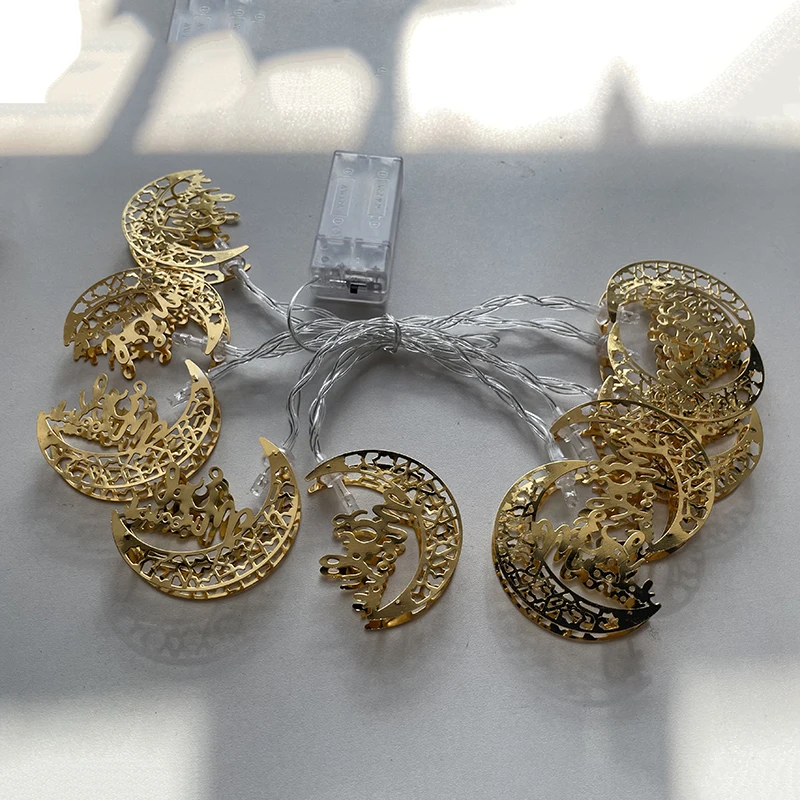 

Mubarak Ramadan Decorations Moon Star Palace LED Lights String Islamic Muslim Festival Party Home Decor Ramadan Kareem Ornament